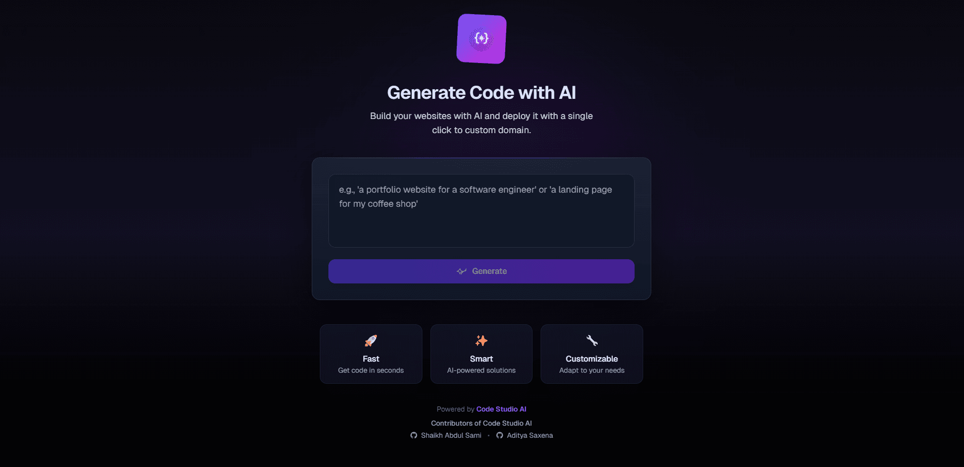AI-powered Website Builder with 1-click Deployment